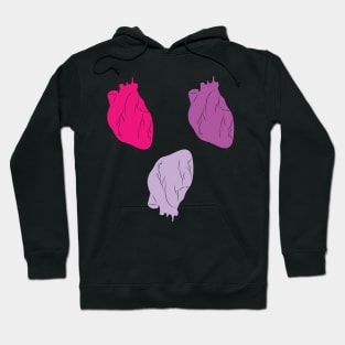 Pink and Purple Anatomical Heart Pattern Hoodie